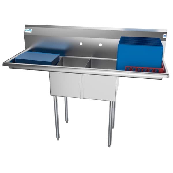 Koolmore 2 Compartment Stainless Steel NSF Commercial Kitchen Prep & Utility Sink SB121610-16B3 - main